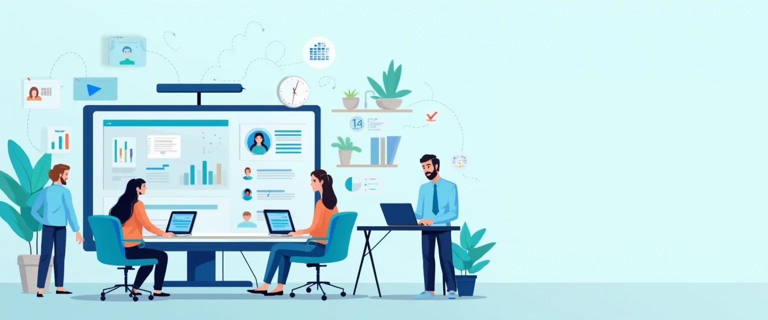 Employee HR app interface showing remote team communication features