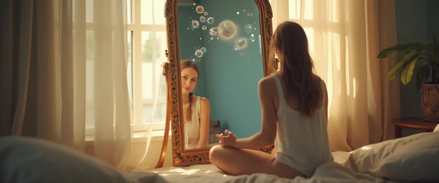 Person practicing self-awareness how to techniques with mirror moments daily practice