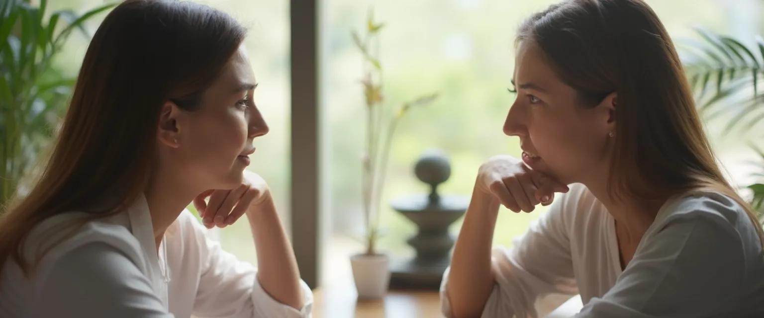 Person practicing listening mindfulness exercise during conversation