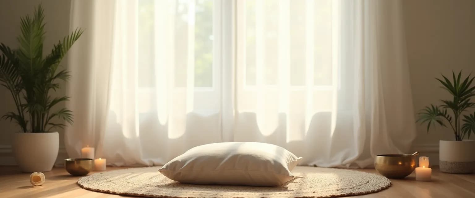 Peaceful home mindfulness meditation space setup as an alternative to mindfulness meditation near me