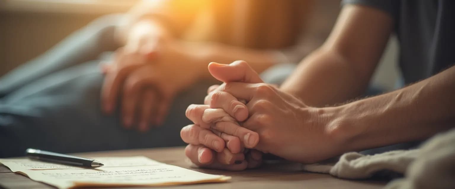 Supportive friend offering comfort to someone who has lost a loved one through actions rather than words