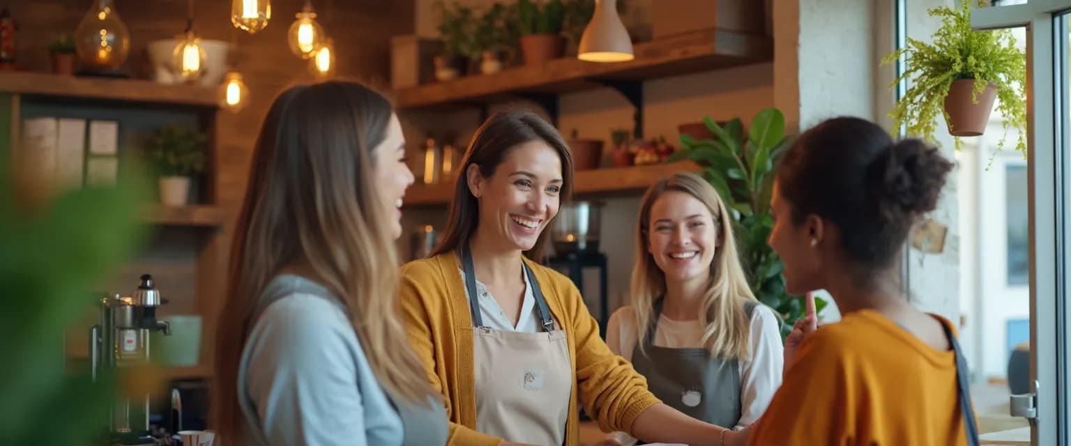 Team members delivering happiness in customer service through personalized interactions