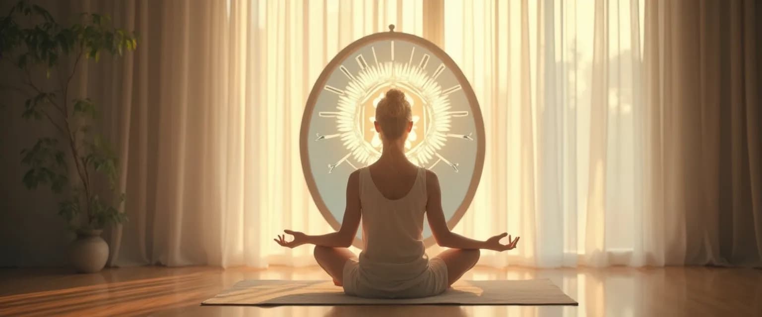 Person practicing self-awareness and acceptance through mindful reflection in a mirror