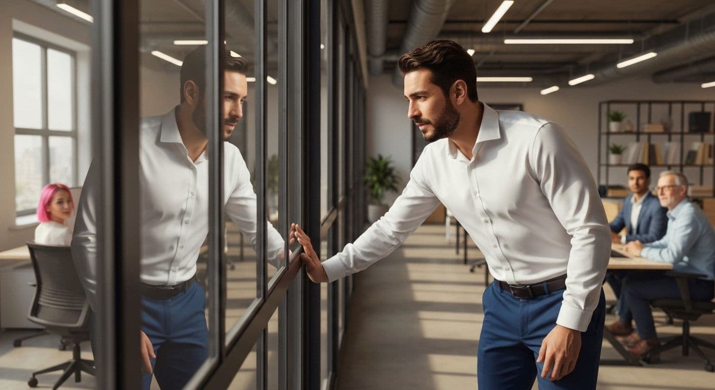 Professional demonstrating examples of self and social awareness in the workplace during a team meeting