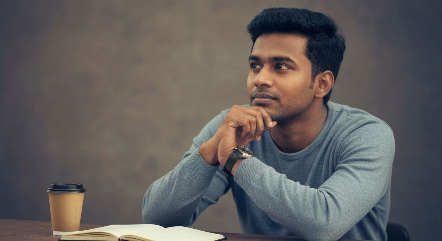 Person sitting peacefully reflecting on healing after second heartbreak with supportive atmosphere