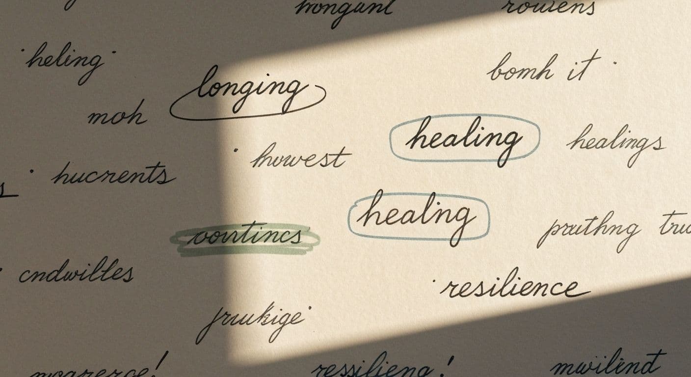 Person reflecting on heartbreak words that influence emotional recovery and healing process