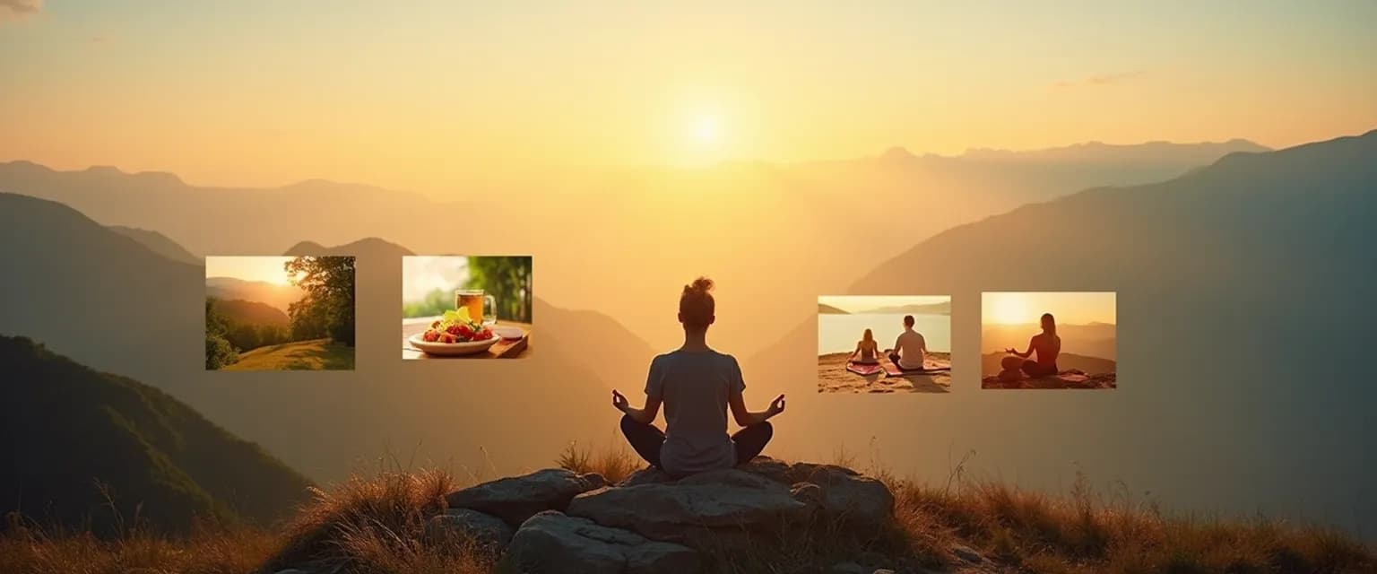 Person practicing daily consciousness and awareness exercises in a peaceful setting