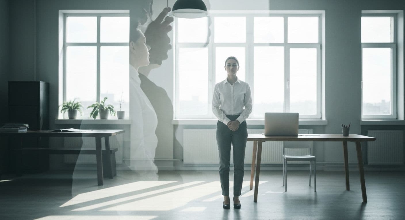 Busy leader practicing Daniel Goleman self awareness techniques from HBR emotional intelligence series during daily work activities