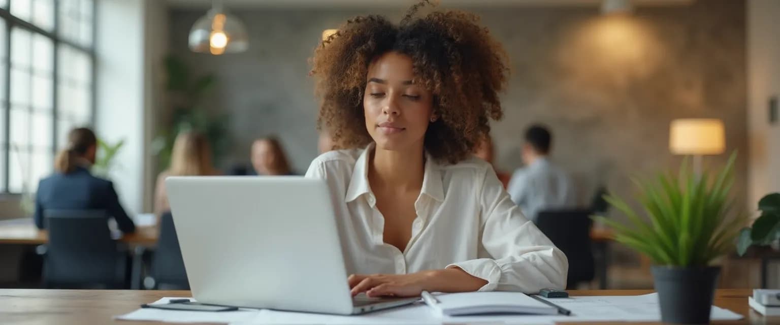 Professional developing emotional intelligence skills during a workplace meeting