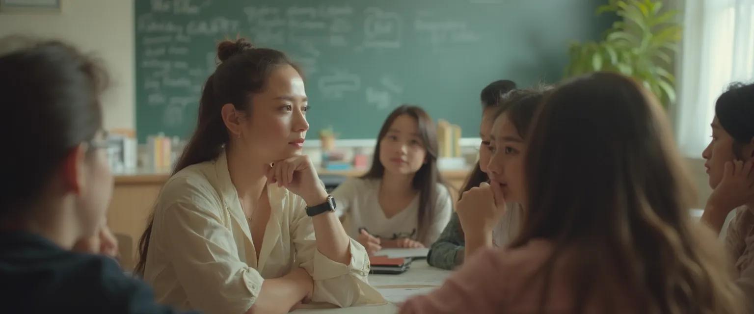 Teacher developing self-awareness in teaching by observing student reactions in classroom