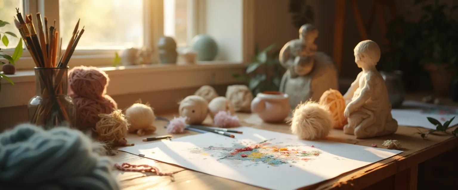 Woman creating pottery as one of the healing things to do to get over a breakup