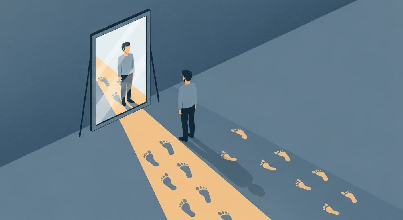 Person taking action steps representing the connection between self-awareness and self-esteem building