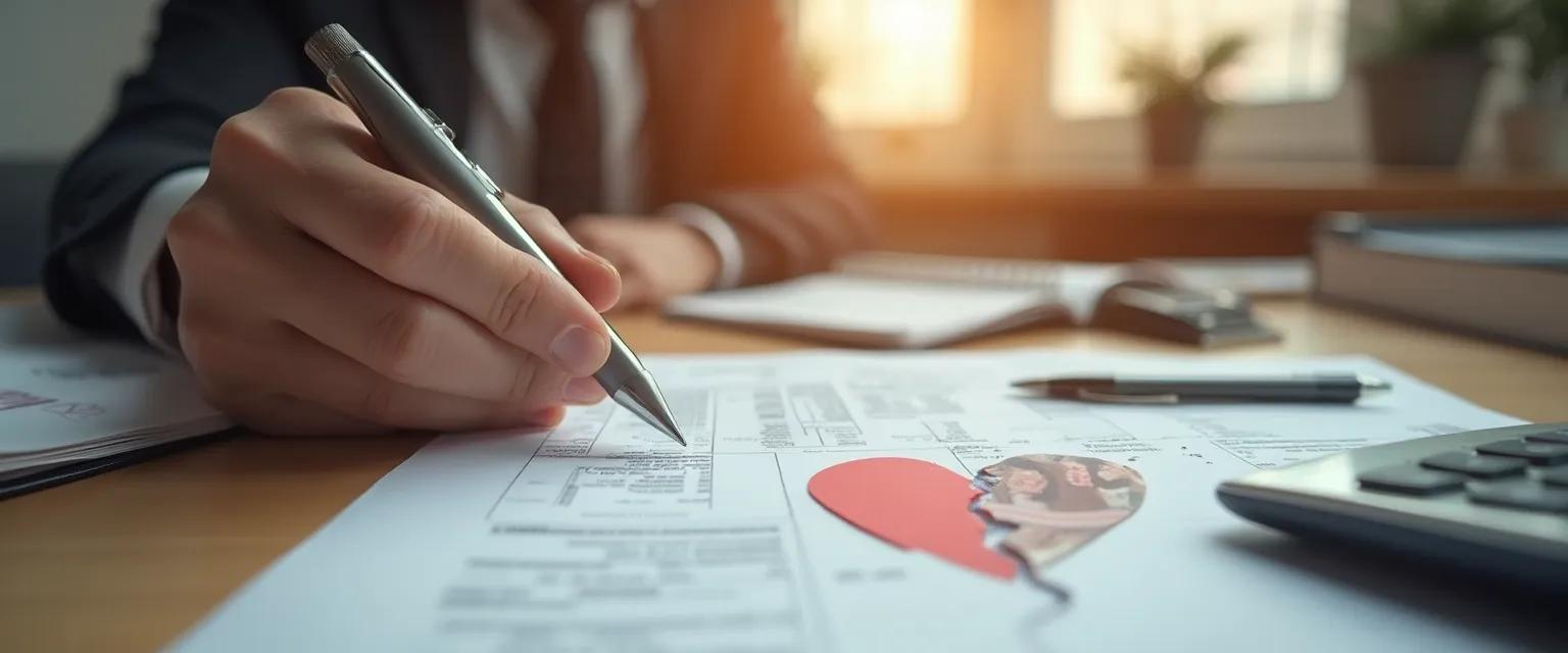 Woman reviewing financial documents while getting over a breakup