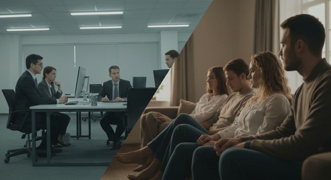 Person navigating grief sharing in workplace setting with supportive colleague