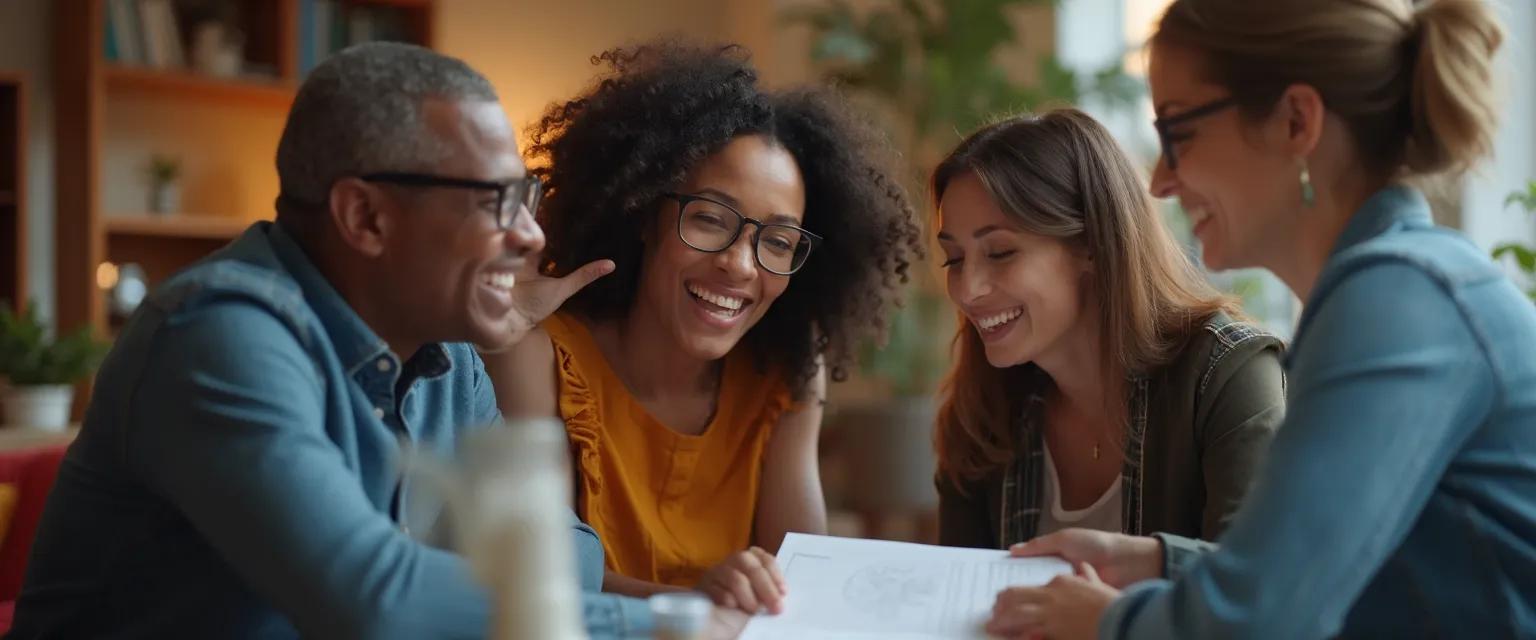 Team demonstrating resilience in the workplace during a small business meeting