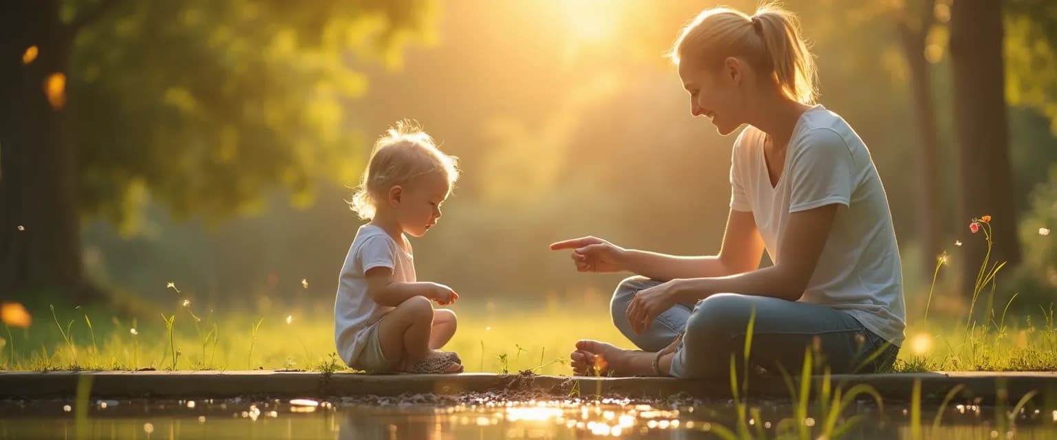 Parent helping child develop the 5 levels of self-awareness through interactive activity