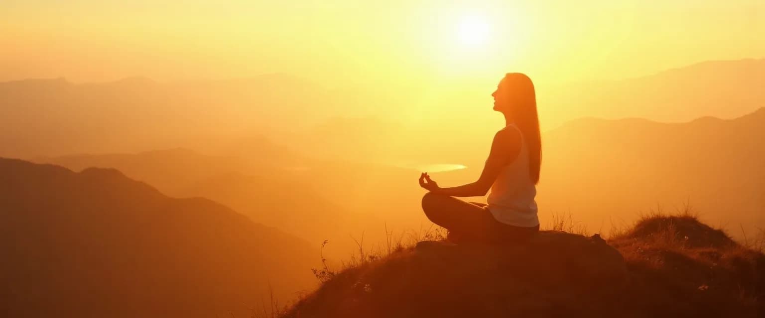 Person meditating peacefully, representing the inner state of being happy without external validation