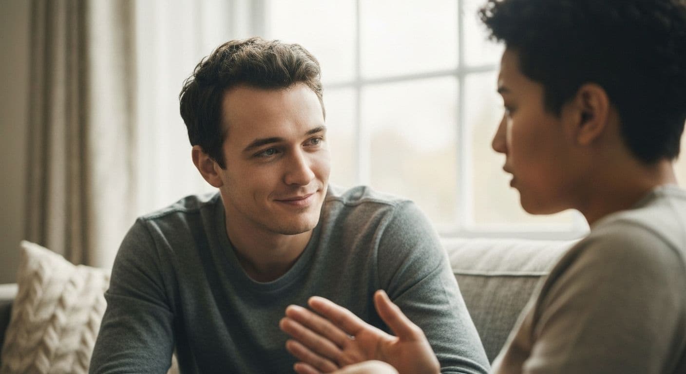 Two friends sitting together in supportive silence, illustrating what to say to a friend who lost a loved one through presence