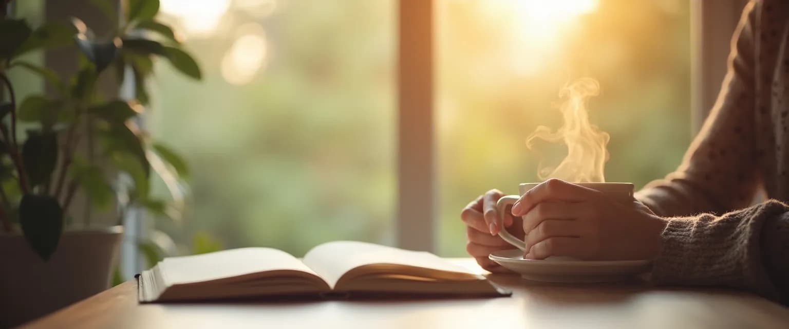 Caregiver practicing self-awareness exercises during care work to prevent burnout