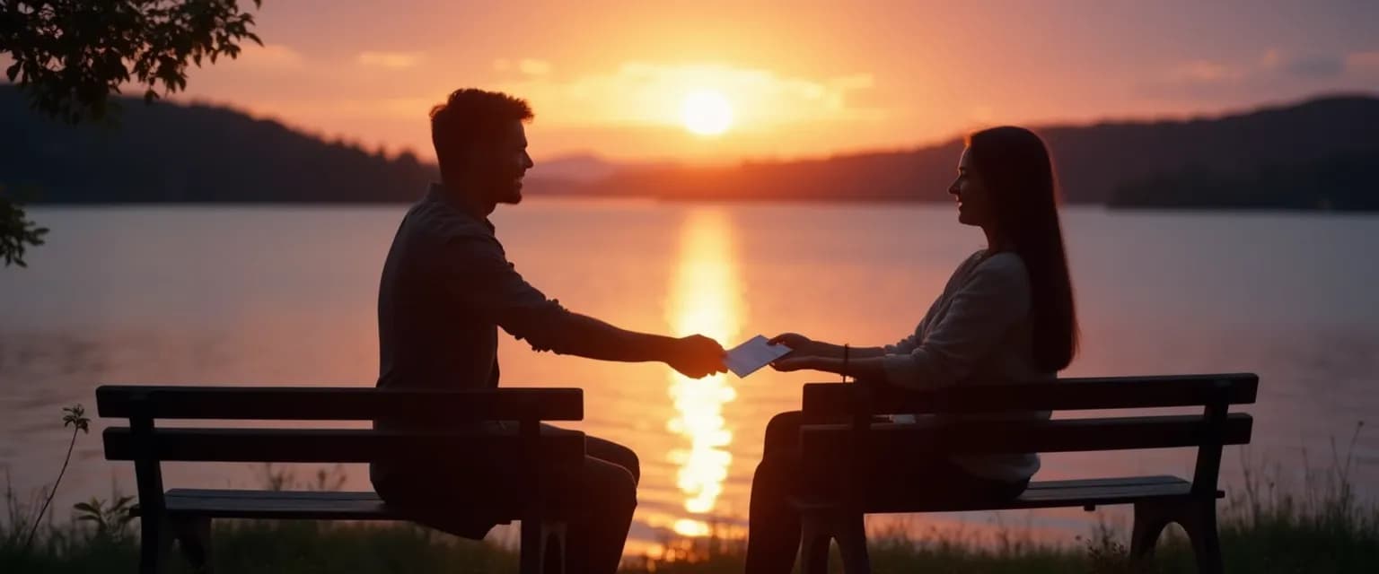 Person performing a meaningful ritual while grieving a lost friendship