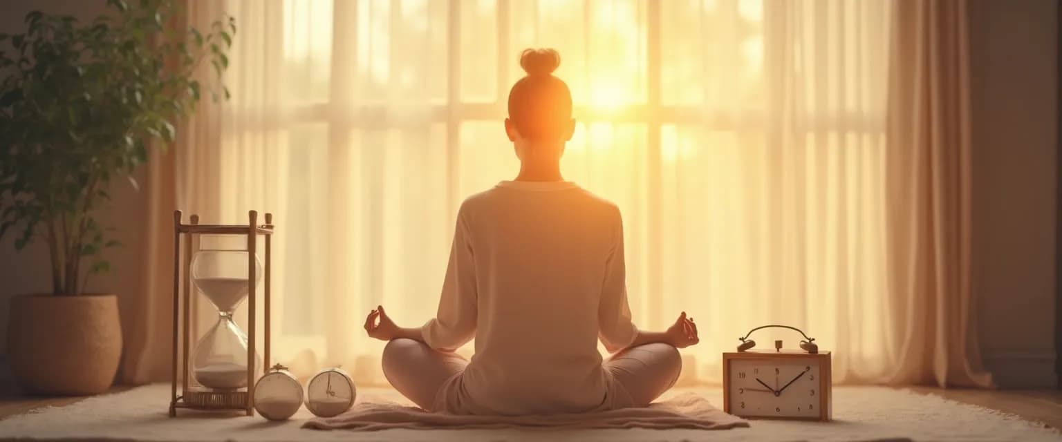 Person overcoming procrastination in spiritual practices with mindful techniques