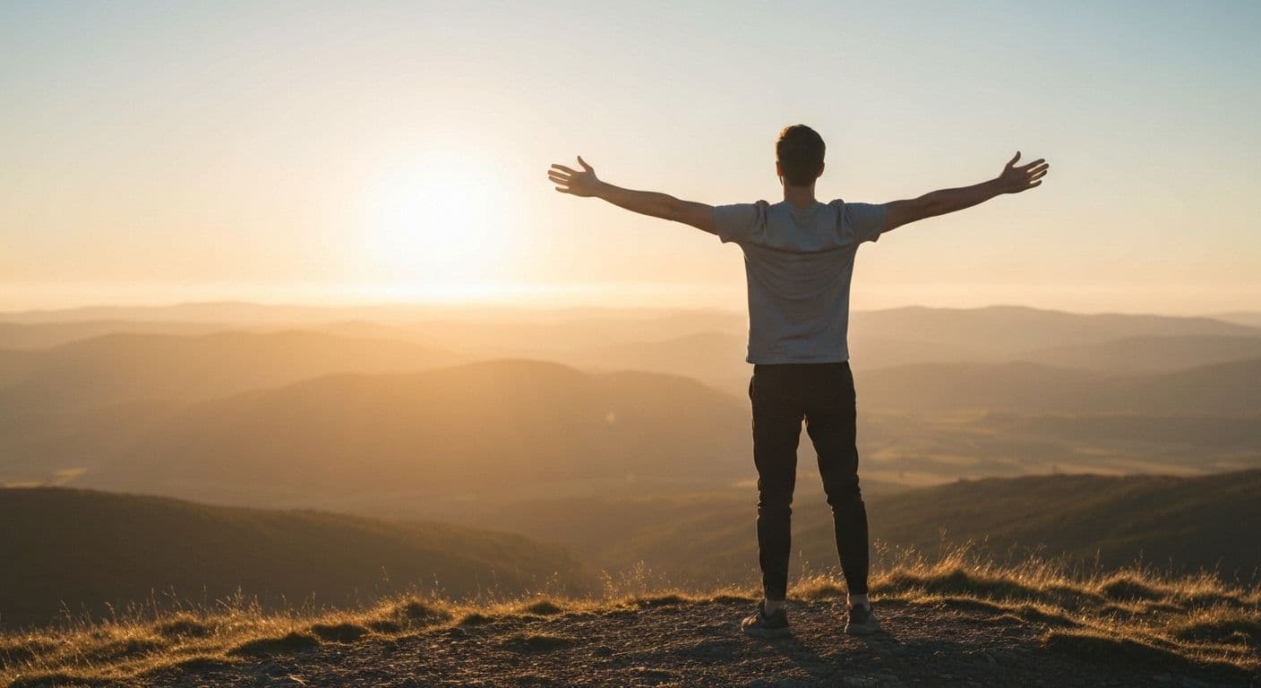 Person sitting peacefully alone in nature, symbolizing healing after heartbreak and self-rediscovery