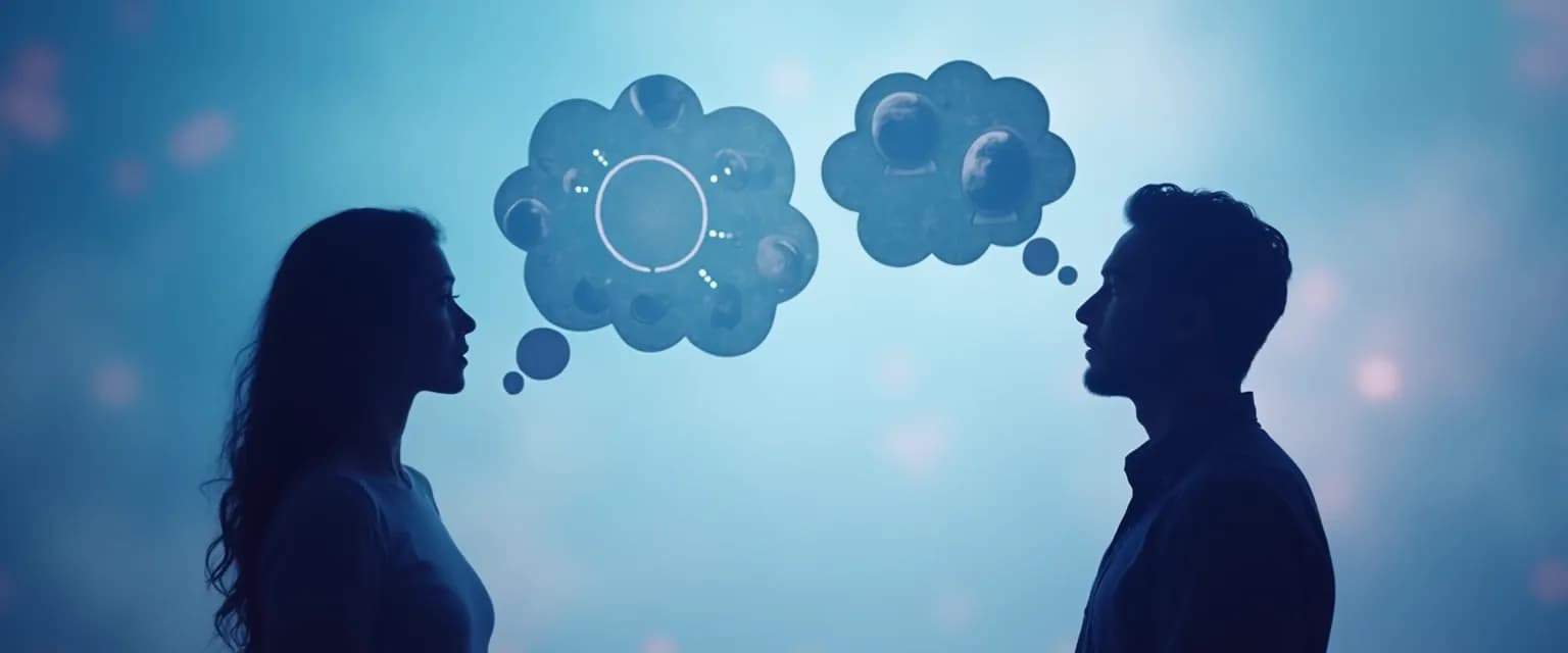 Person balancing self-awareness and social awareness during a challenging conversation