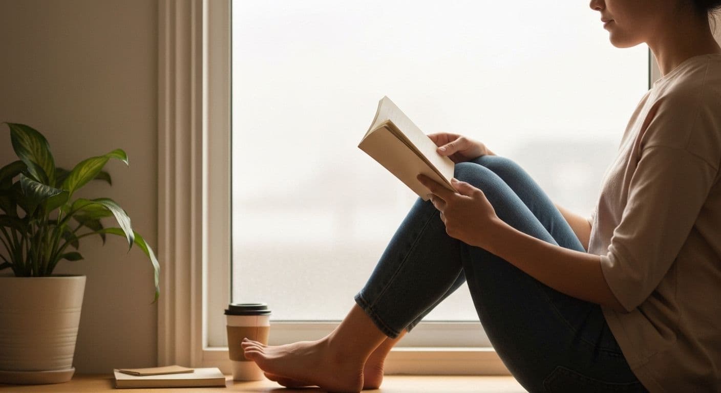 Person reflecting on daily moments showing how self awareness which is knowledge develops through simple observation