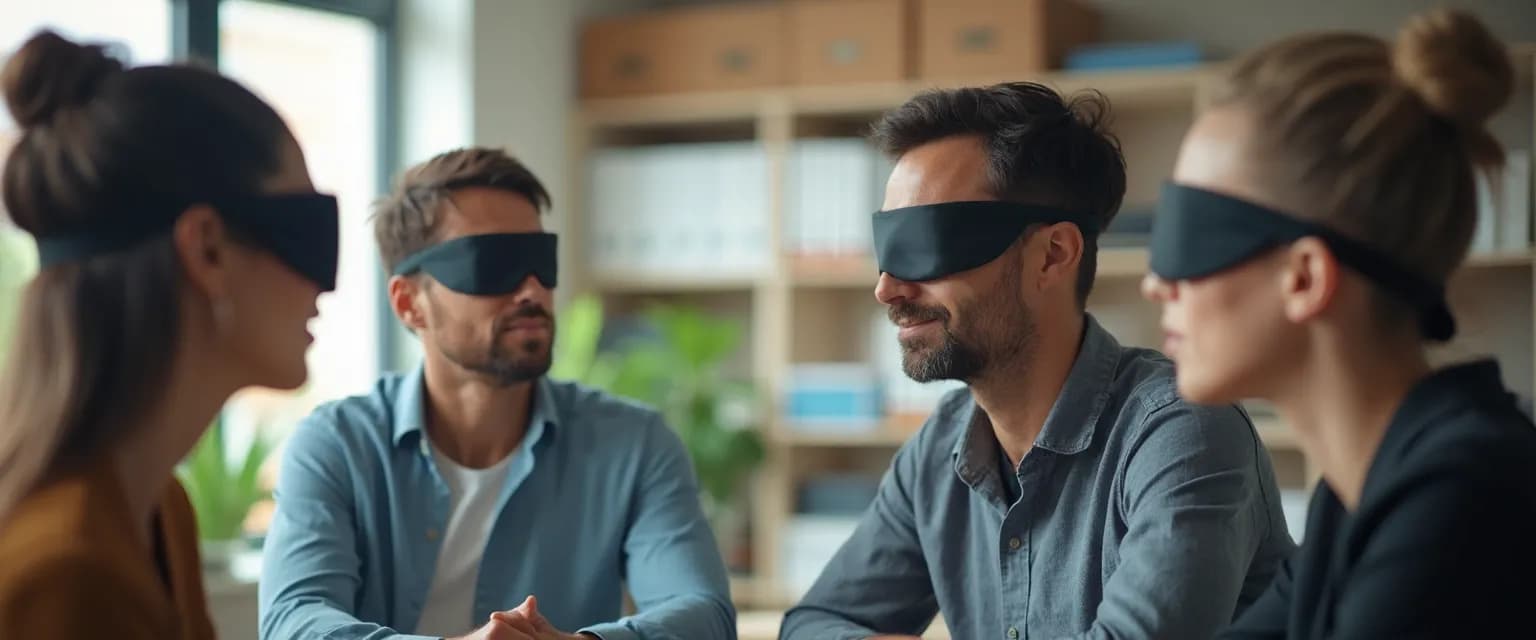 Team members improving EQ social awareness through workplace exercises