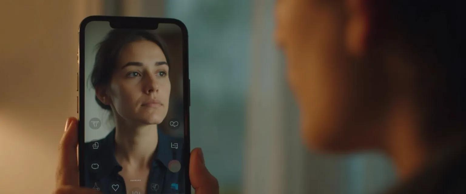 Person mindfully using Tinder after breakup for self-discovery and personal growth