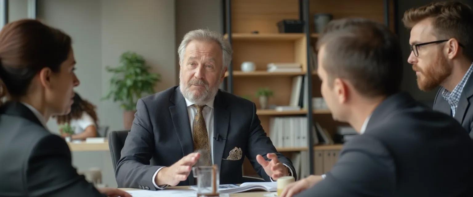 Professionals demonstrating emotional intelligence and social awareness through positive workplace interactions