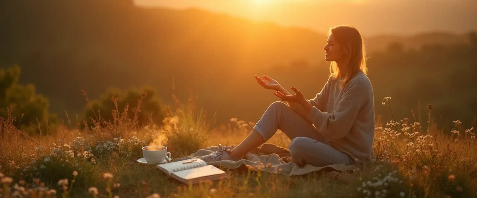 Person practicing daily joy ritual outdoors to build resilience and happiness