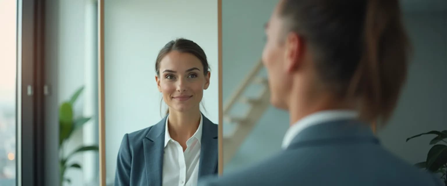 Professional having self-awareness during a workplace meeting