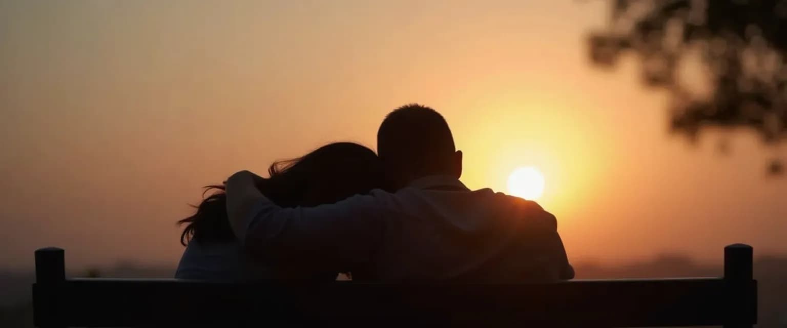 Supportive friend comforting someone who's lost a loved one through presence rather than words