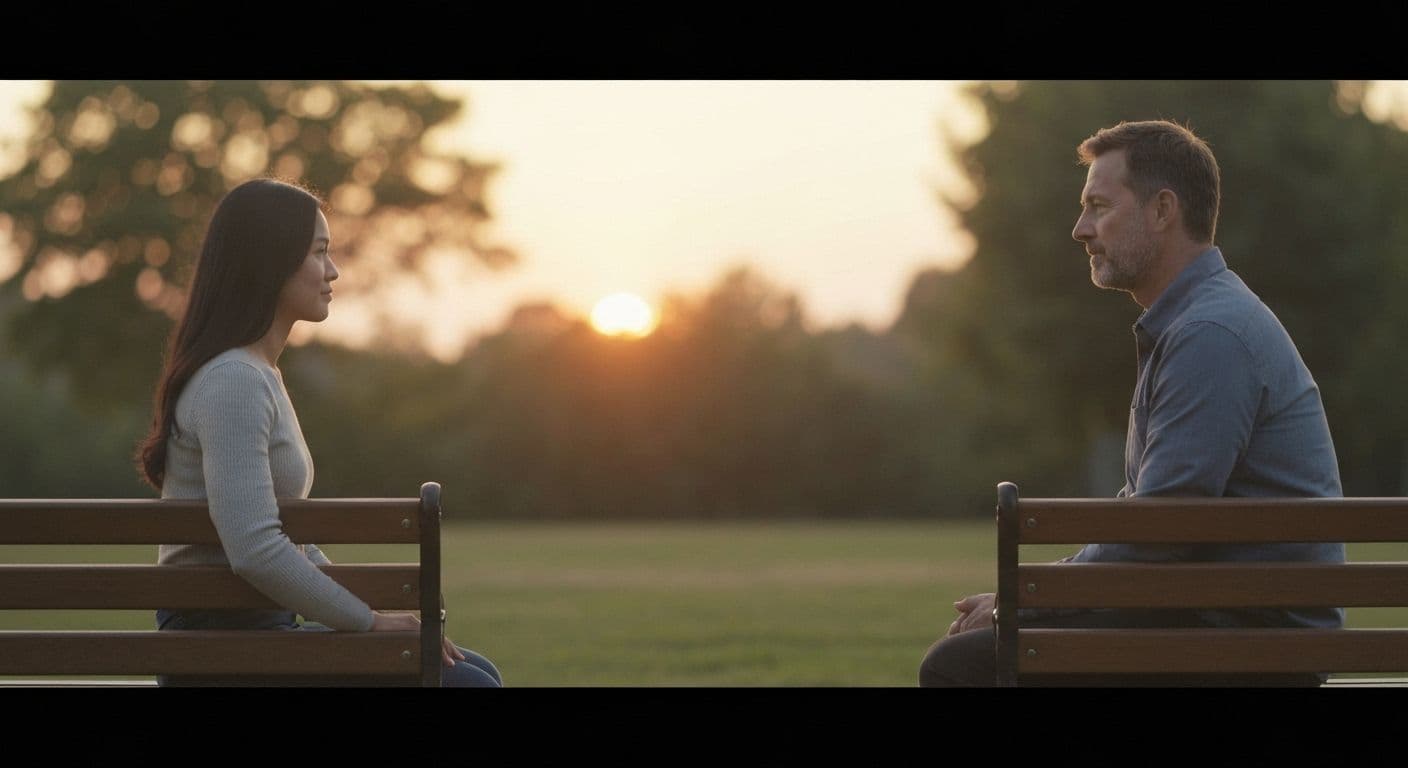 Two people having an honest conversation about breakup lines in Hindi with dignity and respect