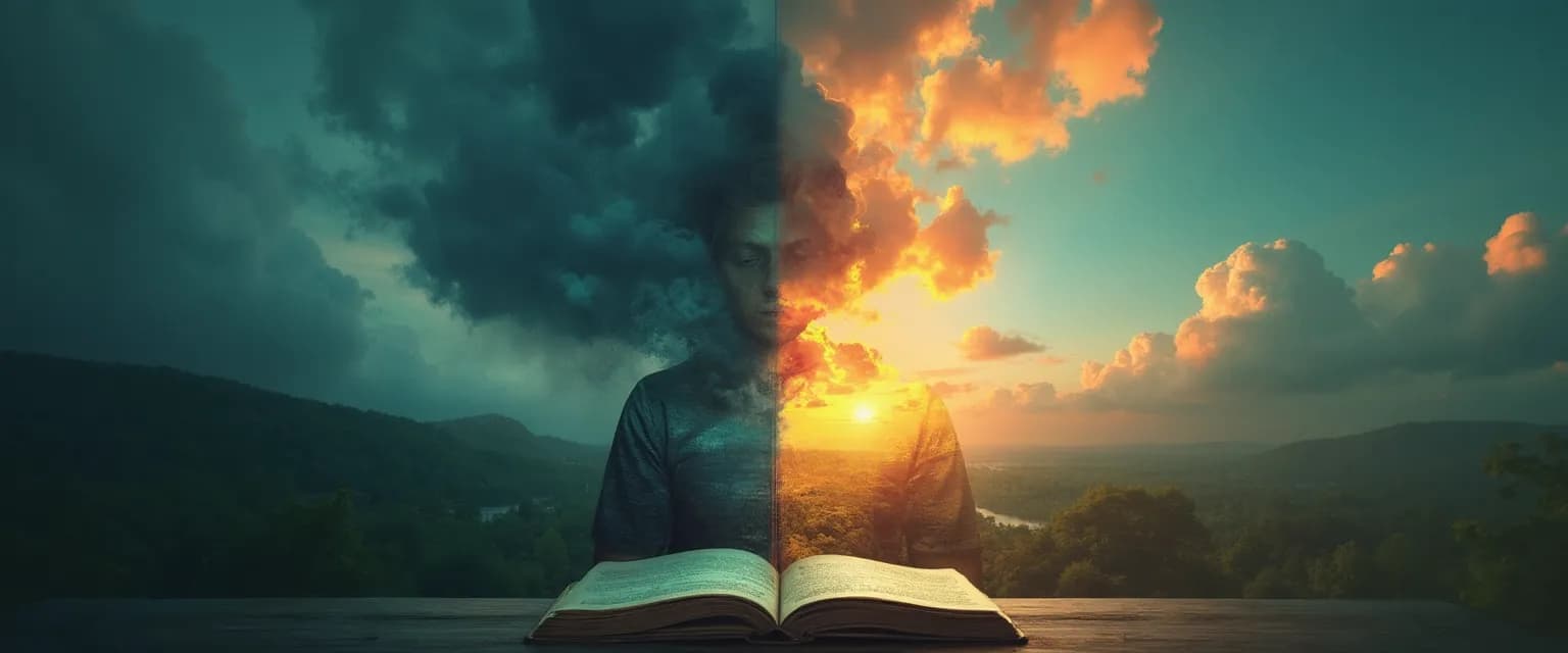 Person rewriting their anxiety and personal mythology for improved emotional wellbeing