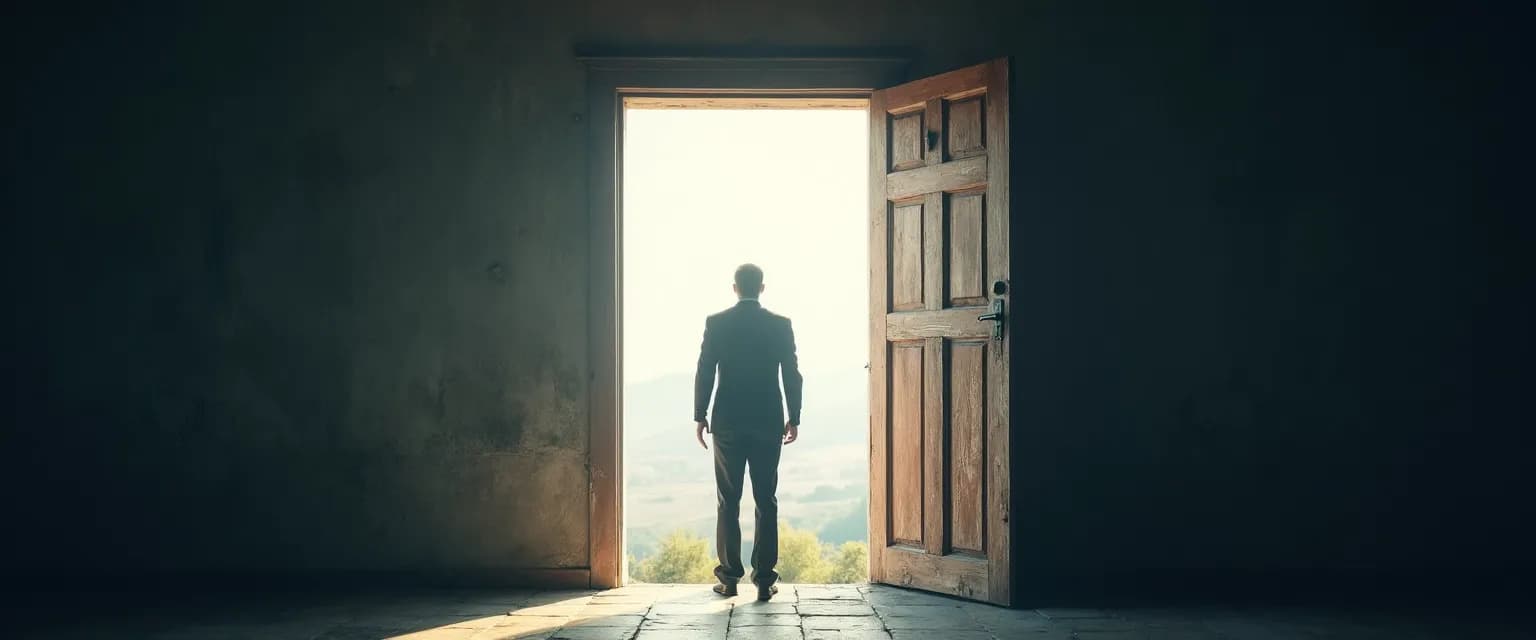 Person breaking free from chains of a closed mindset toward growth opportunities