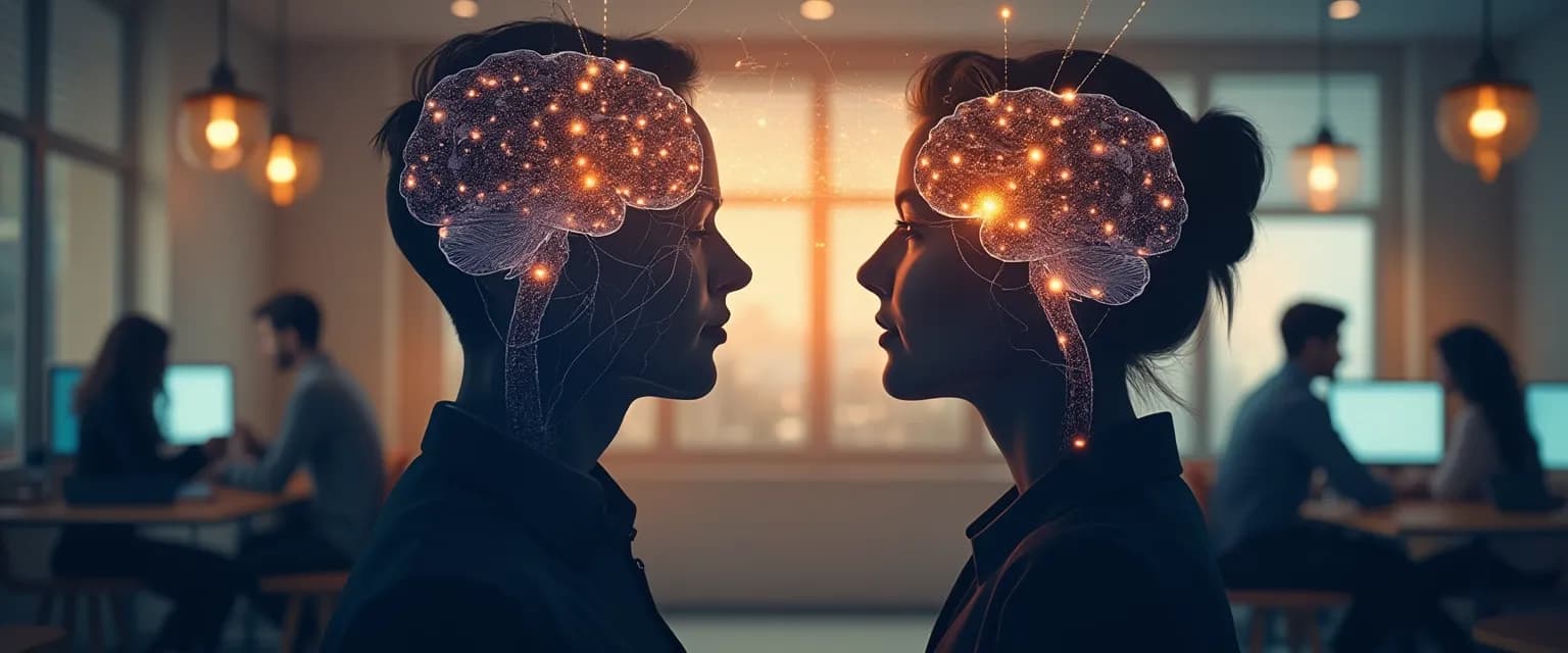 Team members demonstrating empathy and self awareness in a collaborative workplace meeting