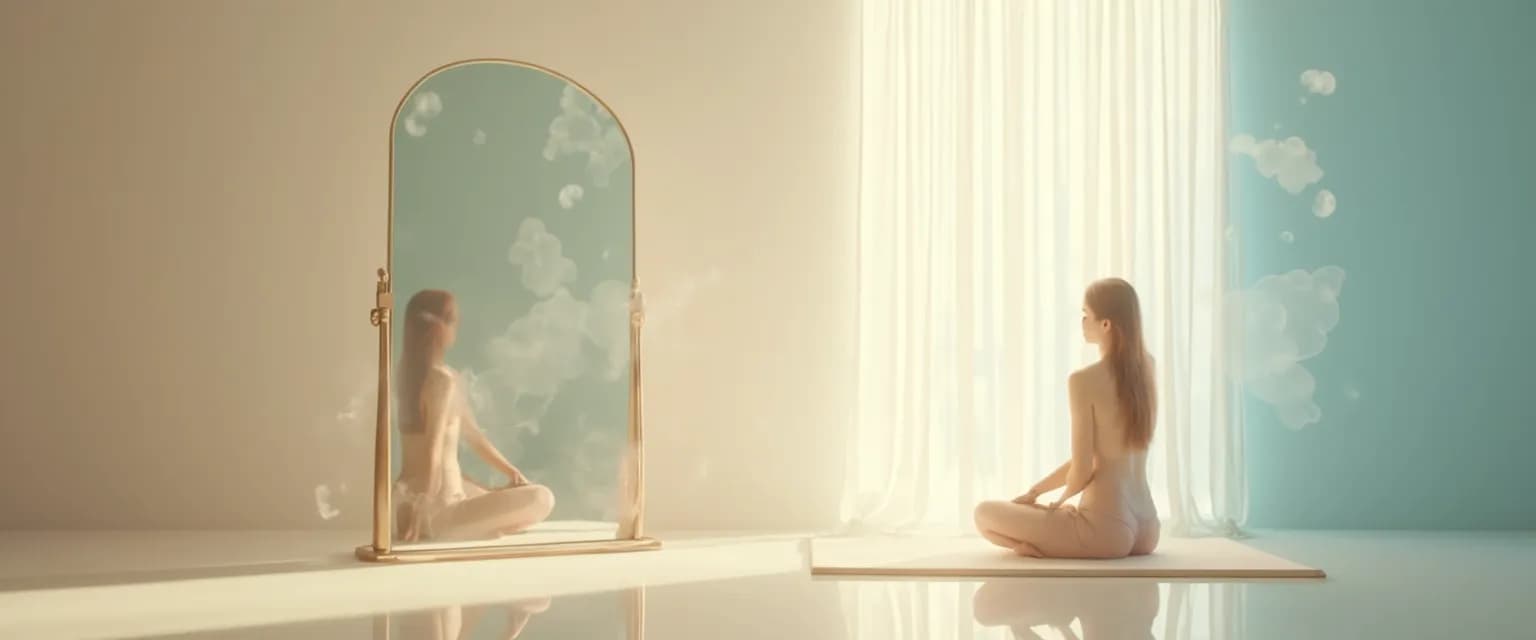 Person practicing daily self-understanding and self-awareness exercises with reflection journal