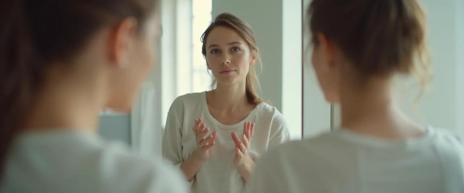 Person practicing self awareness techniques to know yourself through body language observation