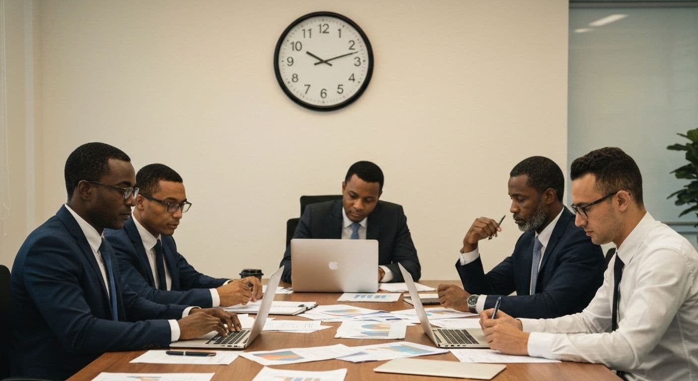 Leader with no self awareness causing team to miss deadlines in office meeting