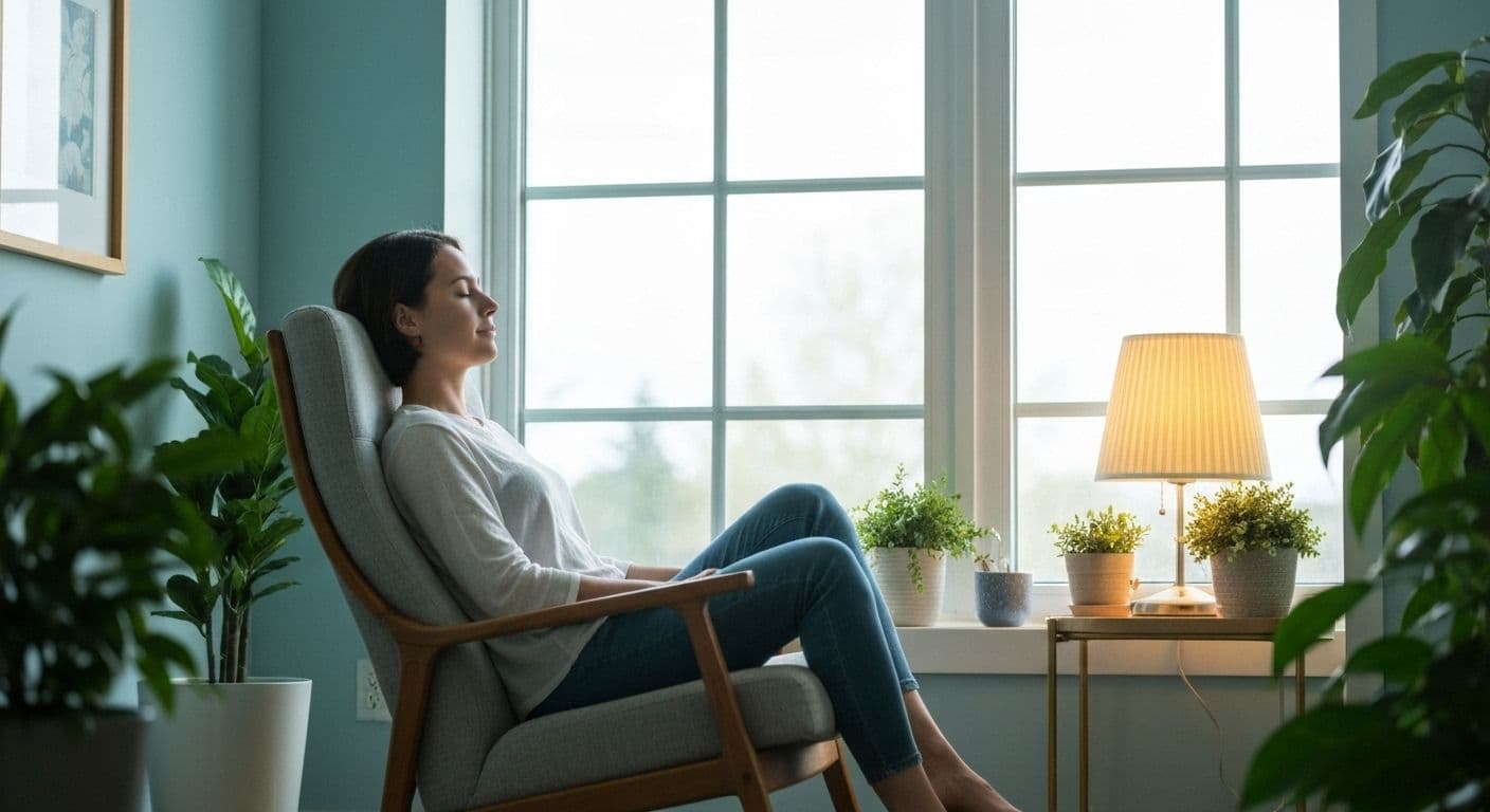 Person taking a mindful break to rest their conscious mind and restore mental energy