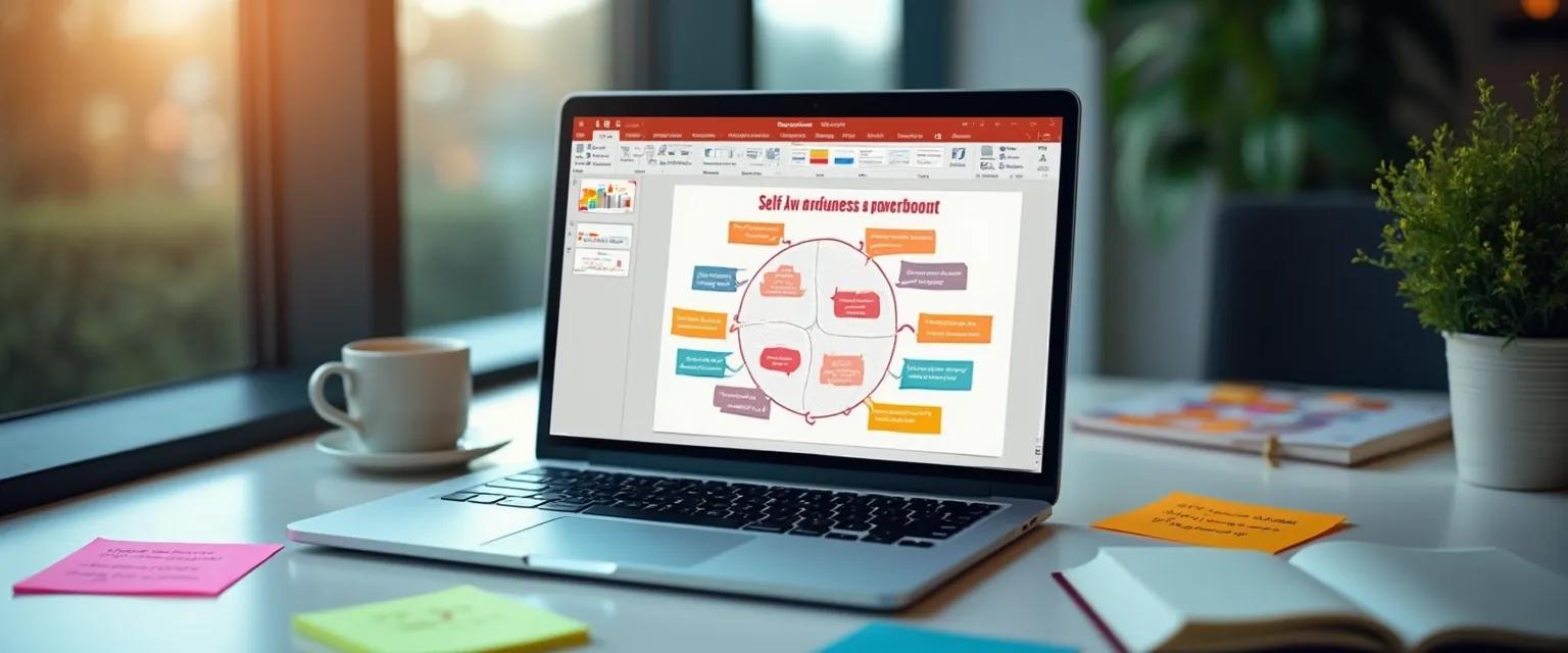 Creative self awareness PowerPoint template showing emotional intelligence concepts