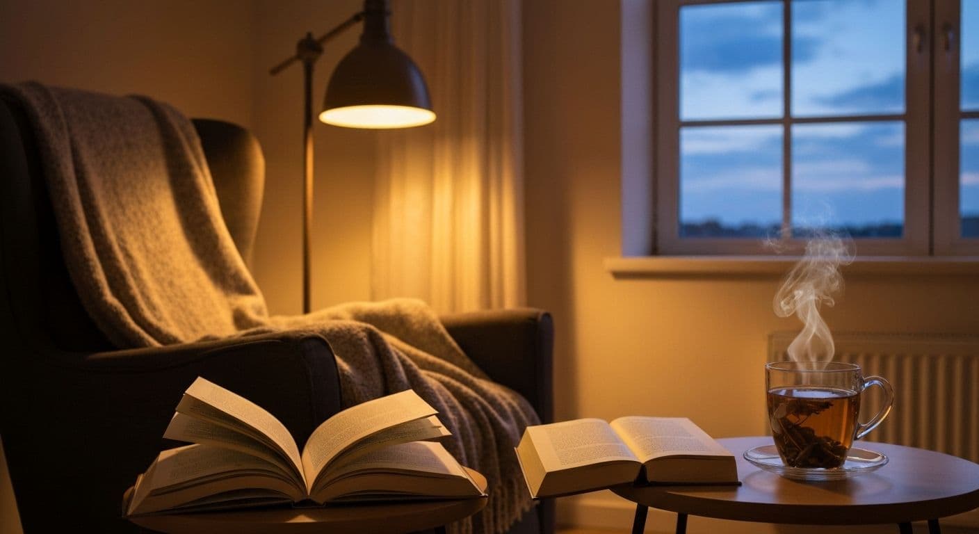 Person practicing evening routine to unwind your mind with calming activities before bed