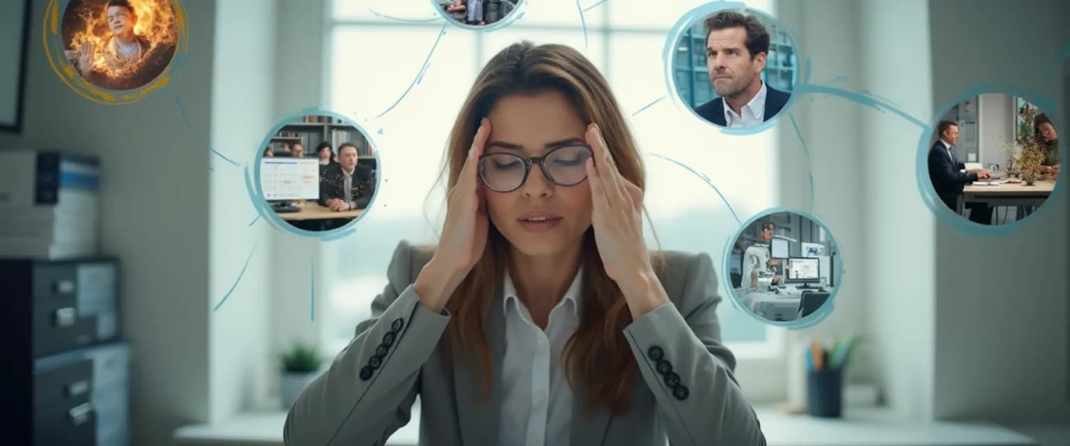 Professional demonstrating emotional intelligence self awareness self management in workplace situation