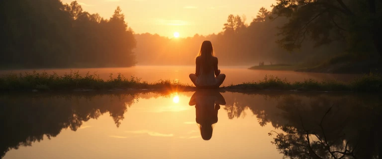 Person practicing mindful awareness of self and environment through daily reflection