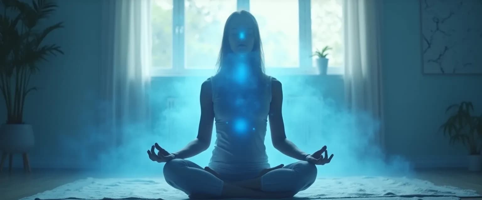 Person practicing body scanning for greater awareness of your self in a peaceful setting