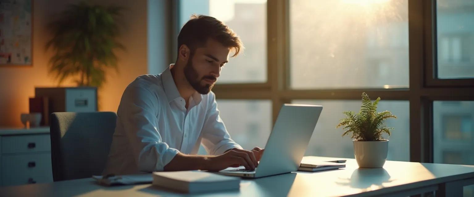 Entrepreneur with mind on focus techniques leading to increased business profits