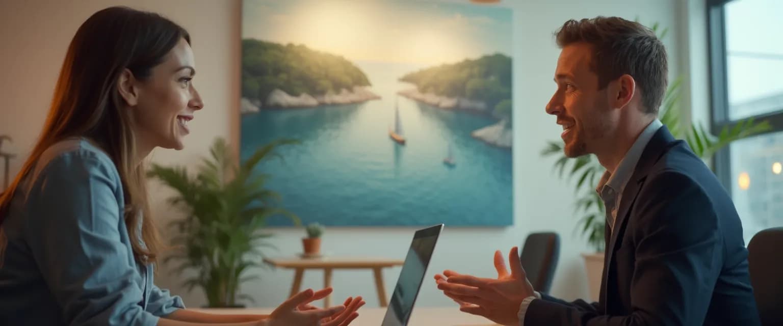 Person using emotional intelligence communication skills during a difficult conversation