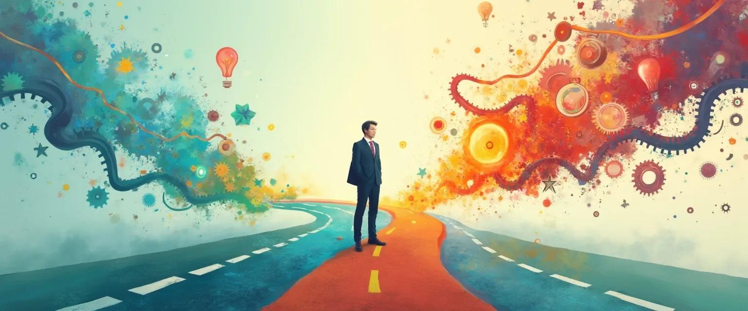 Professional using creative mind techniques for workplace innovation and problem-solving